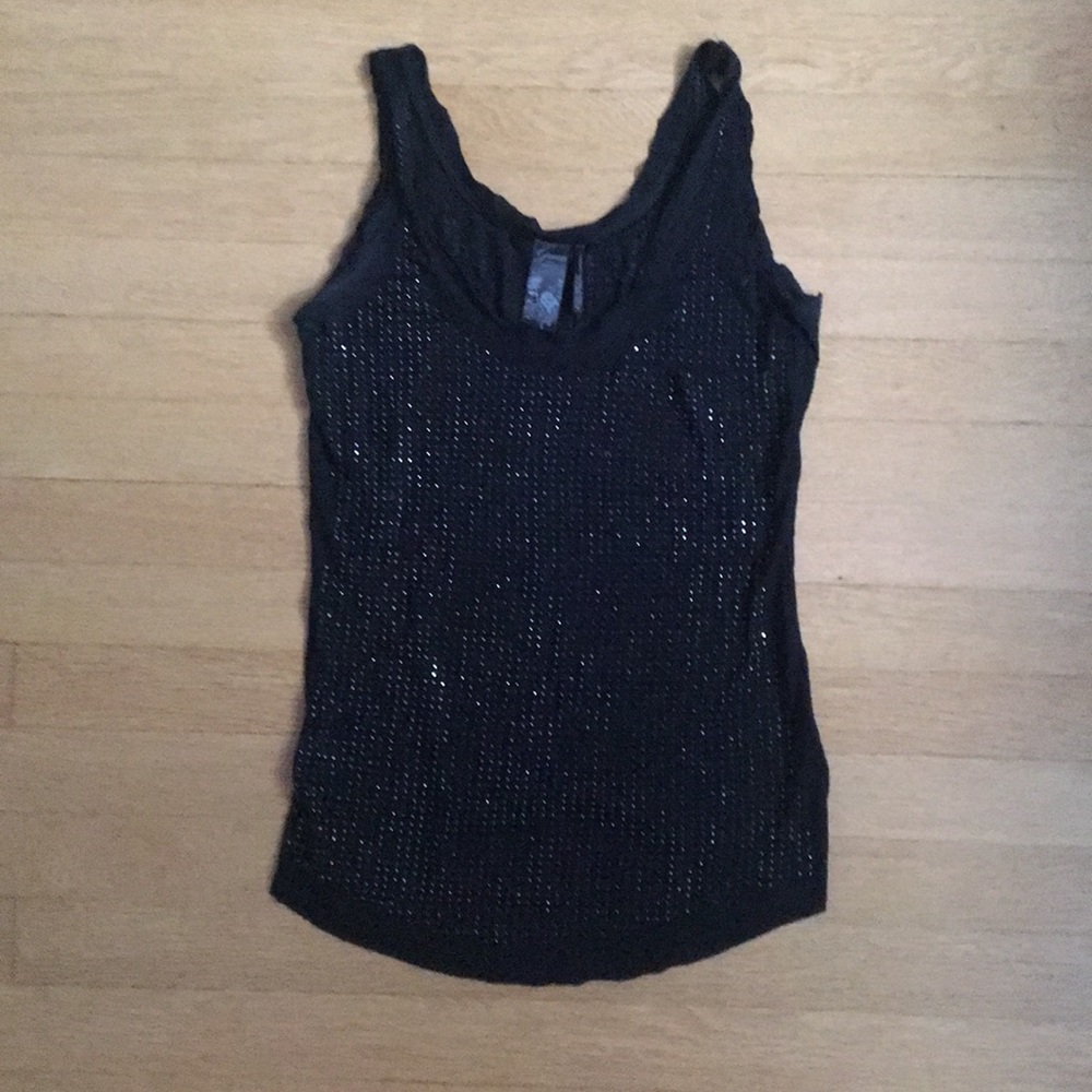 Sparkly black beaded tank by Guess, XS